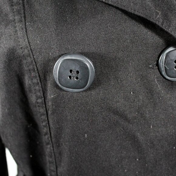 Vintage Y2K Paris Blues Black Lightweight Trench Jacket Juniors L Women’s S or M - Picture 9 of 10